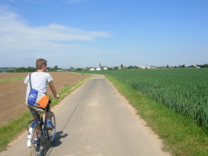 A friend of mine rides a bicycle in the German countryside