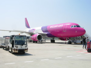 The pink plane that took me to Prague from Venice