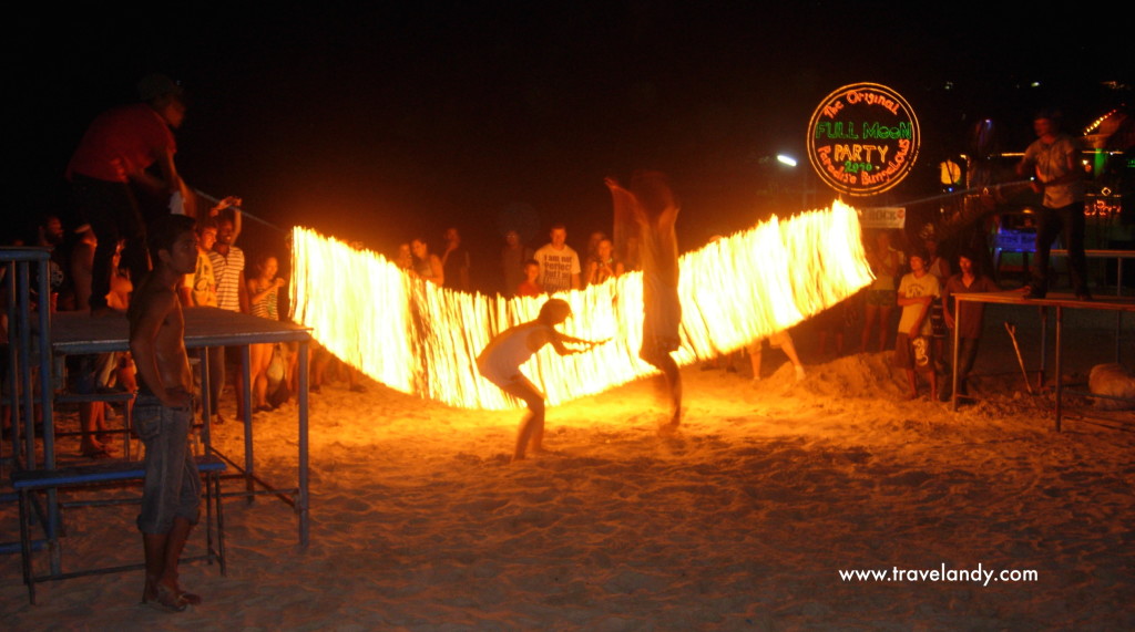 A fire game on at the party