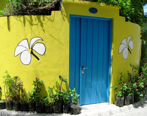 Facade of a Maldivian house on Vilingili island