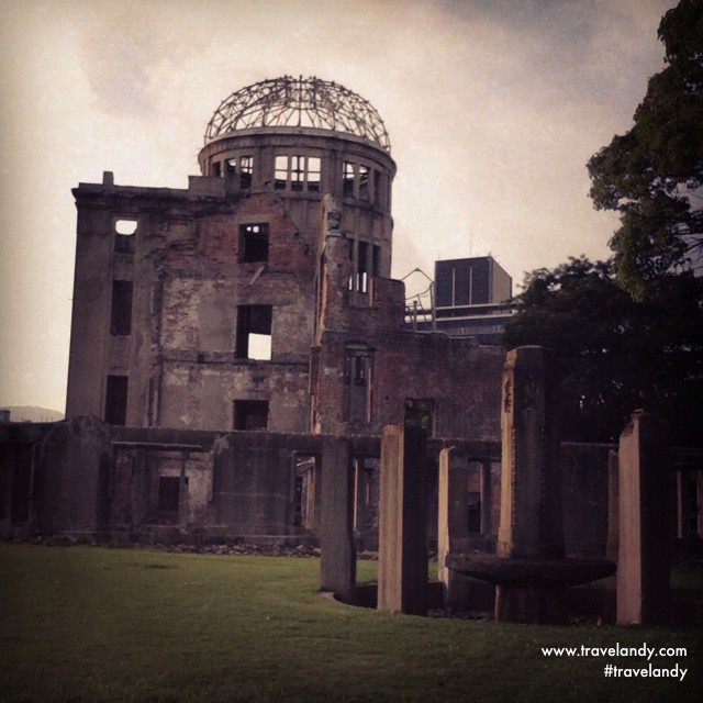 Grim reminder: Atomic Bomb Dome in Hiroshima. The bomb exploded very close to it.