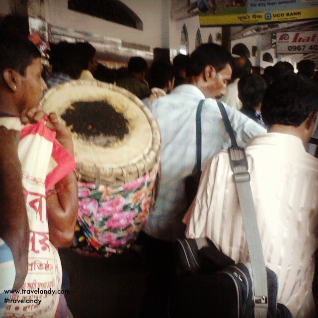 A dhaki (traditional drummer) arrives in Kolkata ahead of Durga Puja. The festival is associated with the sound of the dhaak (the drum)