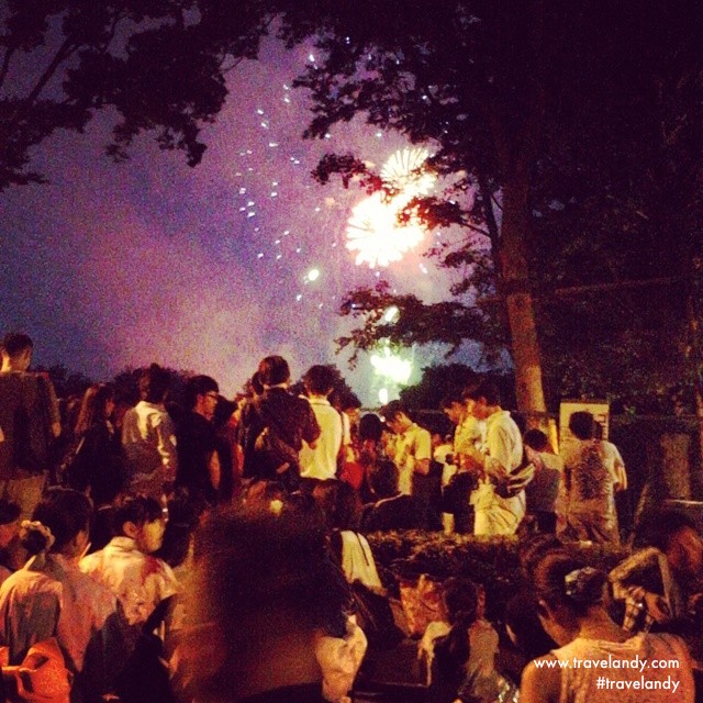 Fireworks at a summer festival at Asaka near Tokyo 