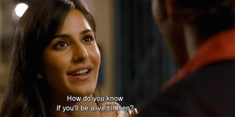 Still from Zindegi Na Milegi Dobara: Laila's question