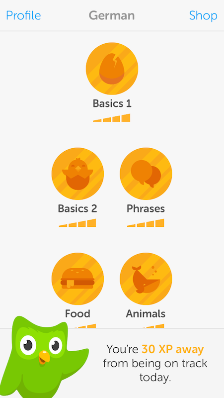 German lessons with Duolingo