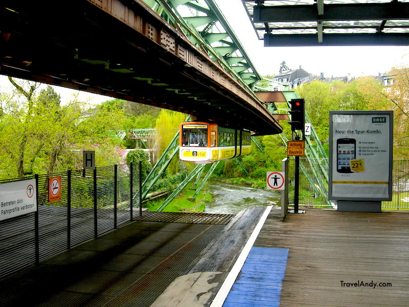 The Schwebebahn runs over the river Wupper, from which the town gets its name