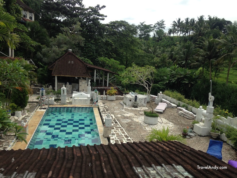 View of the pool from the reception window