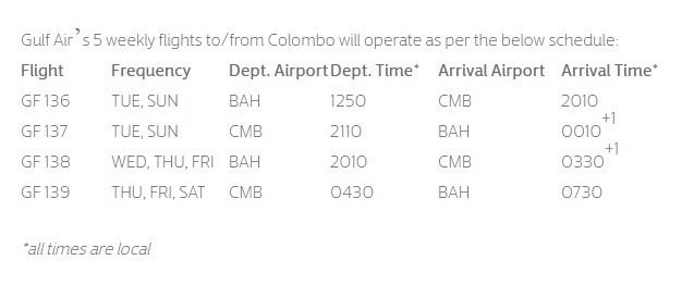 Gulf Air timings