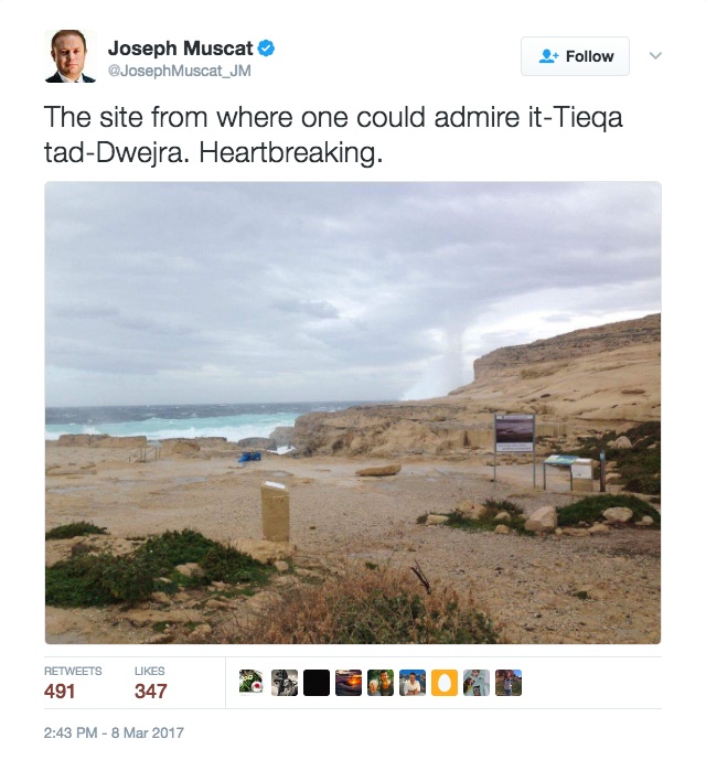 Azure Window Malta PM Tweet