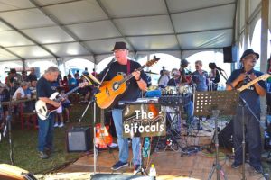 A live music performance during a vintage car show at Pietermaritzburg